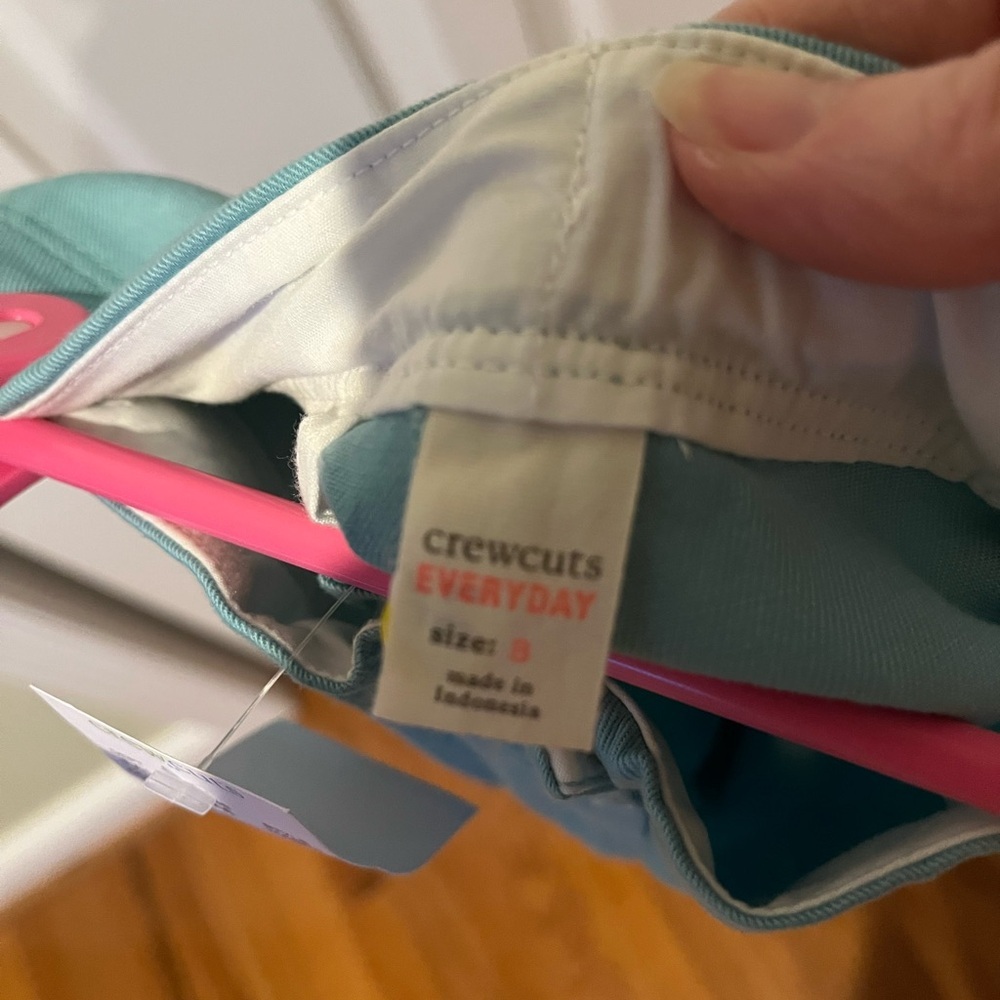 CREWCUTS By J Crew Girls Everyday teal Shorts Size 8 adjustable waist, NWT - Picture 4 of 6